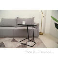 side table metal glass multifunction